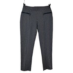 Classic Concepts Navy White Chevron Geometric Pull On Pants Womens Size 2XL